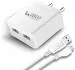 Ubon White 2.4 A Multiport Mobile Charger