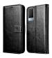 COVERBLACK Vintage Magnatic Closer Leather Flip Cover for Vivo V2055 / V21e 5G - Venom Black