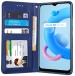 Unistuff Faux Leather Back Case Flip Cover for Realme C11 2021 with ID Card Slot | Foldable Kickstand | 2 Card Slot | 1 Cash Slot - Executive Blue, 57036