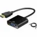 GR Deals HDMI to VGA Gold Plated High-Speed 1080P Active HDTV HDMI to VGA Adapter Converter Male to Female with Audio and Micro USB Charging Cable, (Black)