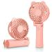 INONE Portable Rechargeable 5 Blade Handheld Fan, Pink