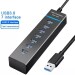 7 Port USB 3.0 Hub USB Splitter with Long Cable 6 inch for Laptop, PC, USB Hub (Black)
