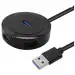 Tech Gear 4Port USB Hub 3.0 Data Hub with 4ft Extension Cable High Speed USB Hub USB Adapter (Black)
