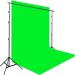 Hiffin Green, Black Cotton, Iron Photo Light Studio Muslin Background Stand Backdrop Support System Kit With Mini Ball Head And Curtain