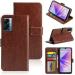 Tingtong Premium Leather Back Cover for Oppo A77 Wallet Case Flip Cover | Pockets & Built in Stand | Designer Finish | Magnet Closure | (Brown)