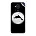 GADGETSWRAP Printed Vinyl Skin Sticker for Nokia 8.1 - Moon Dolphin