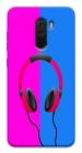 MobiEra Poco F1 Multicolor Simple Headphone Design Plastic Hard Case Cover