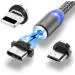 GENERIC Retails USB 360 Degree Rotation 3 in 1 Magnetic Charging USB Cable with for LED Light, Fast Charging USB Cable with 3 Magnetic Pins for All Android & Type-c Mobiles & iOS Devices- Blue
