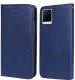 Unistuff Faux Leather Back Case Flip Cover for Vivo Y21 with ID Card Slot | Foldable Kickstand | 2 Card Slot | 1 Cash Slot - Executive Blue, 65051