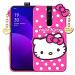 Clickaway Hello Kitty Case for Oppo F11 Pro 3D Soft Cute Cover for Girls/Women Silicone Rubber Back Cover With Pendant-Baby Pink/Pink