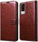 Aviaaz Vivo Y53 5G Dual Protection Brown Leather Flip Cover