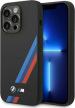 BMW iPhone 14 Pro Max Case [Official Licensed] by CG Mobile M Collection Slanted Tricolour Stripes | Mag-Safe Compatible Liquid Silicone Case | Printed Logo Protective Case/Cover Designed for iPhone 14 Pro Max (6.7-Inch) 2022 - Black