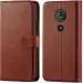 Tingtong Flip Cover Back Case for Moto G6 Play | Leather Finish | Inbuilt Stand & Pockets | Wallet Style Flip Back Case Cover for Moto G6 Play (Brown)