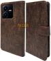 Niger Vivo Y22 Brown Artificial Leather Shock Absorbent and Hands Free Mobile Back Cover with Holder
