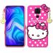 Clickaway Pink Silicone Hello Kitty Back Cover Case For Redmi Note 9