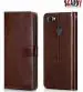 SCARDY OPPO F7 BACK COVER / LEATHER FLIP COVER / BROWN COLOR