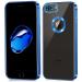 Monkish iPhone 8 Plus New CD Chrome Back Cover with Ring Logo Cut Pattern Electroplating Logo View Cover Compatible with Apple iPhone 8 Plus (Blue)