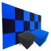 YGM Acoustic Foams Blue Black Pyramid Soundproofing Acoustic Foam Tiles 1X1 - 1 inch ,Set Of 36