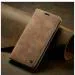 ClickCase Sheepskin Series Faux Leather Magnetic Card Holder Wallet Kickstand Case Flip Cover For Motorola Moto G85 5G (Tan Brown)