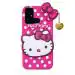 Coverage Silicone soft Hello Kitty with Pendant Case proper fit Back Cove for REDMI 12C - Pink