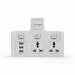 One Beat Cordless Extension Board with Individual Switch-Multi Plug Socket with 3 Sockets - Flex Board with Safety Shutter Protection