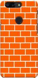 CustomEra OnePlus 5T Orange, White Orange Bricks Design Plastic Hard Case Back Cover