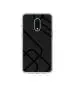 Casotec Zig-Zag Black Line Design Printed Silicon Soft TPU Back Case Cover for OnePlus 7