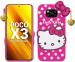 Mintak Poco X3 Pro Pink and White Silicon Scratch Resistant Mobile Back Cover