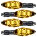 A4s Automotive and Accessories Yellow LED Turn Signal Indicator Light Blinker Pack of 4
