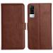 Orosky Vivo Y51 2020 Flip Back Cover, Full Body Protection Wallet Style Magnetic Closure Leather Flip Cover Case for Vivo Y51 2020 (Brown)