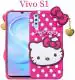 Aviaaz Vivo S1 Soft Rubberized TPU Girls Kitty Pink Silicon, Rubber Back Cover