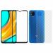 Kite Digital Redmi 9C Back Screen Protective Film Carbon Fiber Skin Transparent Screen Guard Sticker + 5D/6D/11D/21D (Black) Premium Tempered Glass Screen Protector