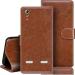 Tingtong Flip Cover for Lenovo A6000 | Magnetic Closurer| PU Leather Magnetic Wallet Back Cover Case (Brown)