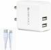 Zebronics Quick Charge 2.4 A Multiport Mobile Charger With Detachable Cable, White