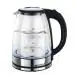 Pringle Classy 1.8L, 1500W, Borosilicate Glass Electric Kettle With Led Illumination, Silver Black