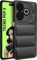 Fashionury Back Cover for Tecno Pop 8 (Black, Camera Bump Protector, Pack of: 1)