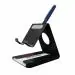 Portronics Modesk 4 Desktop Mobile Holder Stand with Card & Pen Holder for All Smartphones,(Black )