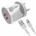 IVON Bullet Charger 3.4 A | 18 W Fast Charger, LED Indication, Dual USB Port Adapter with 1 Meter Micro USB Data Cable for All Mobile Phones, Tablets and Gadgets