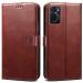 RUPELIK Oppo A36 / A96 / A76 Vintage Leather flip Case Cover| Inside TPU with Card Pockets Wallet Stand Magnetic Closure 360 Degree Complete Protection Vintage Flip Cover for Oppo A36 - Brown