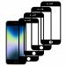 Kite Digital iPhone SE 3 (2022) (Black) Tempered Glass Screen Protector with Edge to Edge Coverage and Easy Installation Kit (Pack of 4)
