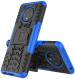 S-Hardline Oneplus 7T Blue Rubber, Plastic Shockproof Hybrid Kickstand Back Case Cover