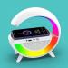 SARSA Google Speaker Wireless Charger Speaker 15 Watt Fast Charging Speaker Atmosphere Lamp with Bluetooth Speaker FM Radio 6 RGB Music sync Lighting Mode for Bedroom