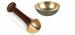 WITSOUL Bronze Kansa Natural Vatki Cup with Kansa wand face/body & Foot Massager (Small) 4.5 Cm Bronze With Wooden Handle For Detoxification And Deep Relaxation (Combo Set 1 DARK BROWN)