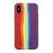 LIRAMARK Liquid Silicone Soft Back Cover Case for Apple iPhone X/XS (Rainbow)