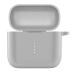 Boogeyman boAt Airdopes 201 Protective Soft Silicone Buds Case Cover Shockproof Pouch with Keychain Hook Supports Wireless Charging Gray