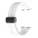 RUPELIK (49mm Silicone Megnatic Lock Strap White) Soft Silicone iWatch Strap Band Compatible with Apple Watch Ultra 49mm 45mm 44mm 42mm Magnetic Clasp Adjustable Strap For iWatch Series 8 7 6 5 4 3 2 1 SE SE 2nd Gen(White)