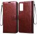 TRIFTY Brown Leather Shock Proof Flip Case Back Cover for Vivo Y20S|MOBILE COVER|COVER|BACK COVER|MOBILE CASE|FLIP COVER