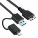 Storite Micro B to USB 3.0 Type C Male Hard Drive Cable 2-in-1 Data Transfer Converter Cable for desktop & laptop