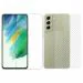 Kite Digital Samsung S21 FE Back Screen Protective Film Carbon Fiber Skin Transparent Sticker + Transparent Tempered Glass Screen Protector with Full Screen Coverage [Except Edges]