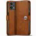 Fastship OnePlus Nord CE 2 Lite 5G Flip Cover | Full Body Protection | Inside Pockets & Stand | Wallet Stylish Button Magnetic Closure Book Cover Leather Flip Case for OnePlus Nord CE 2 Lite 5G - Executive Brown